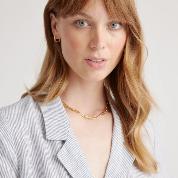 100% European Linen Button Front Dress - Picture 6 of 8